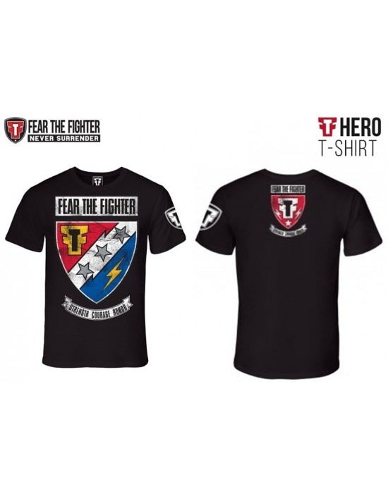 Camiseta Fear The Fighter Hero Preta 