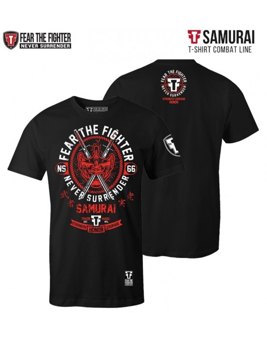 Camiseta Fear The Fighter Samurai Preta