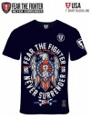 Camiseta Fear The Fighter Usa Marinho