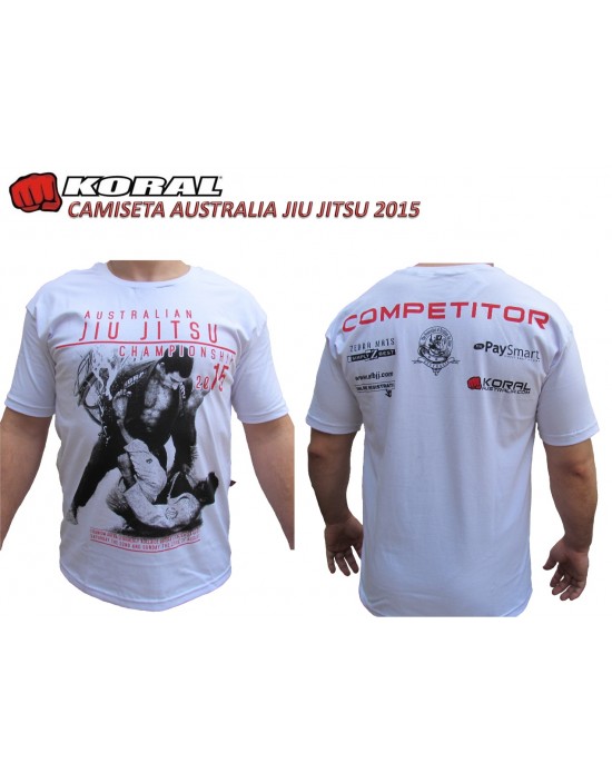 Camiseta Koral Australian Jiu Jitsu Championship Branca