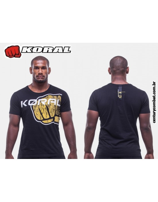Camiseta Koral Brand International Preta Amarela
