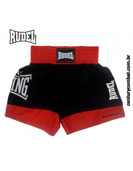 Shorts Rudel Muay Thai MF 17 Preto Vermelho